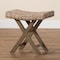 Bali & Pari Hayate Bohemian Grey Kubu Rattan and Mahogany Wood Ottoman Footstool 245-13713-ZORO - alternate 4